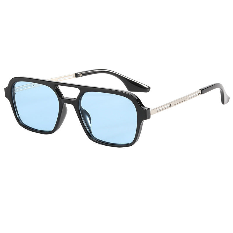 Sunglasses Star With The Same Retro Black Frame Double Beam Plain Glasses - Amazhona 