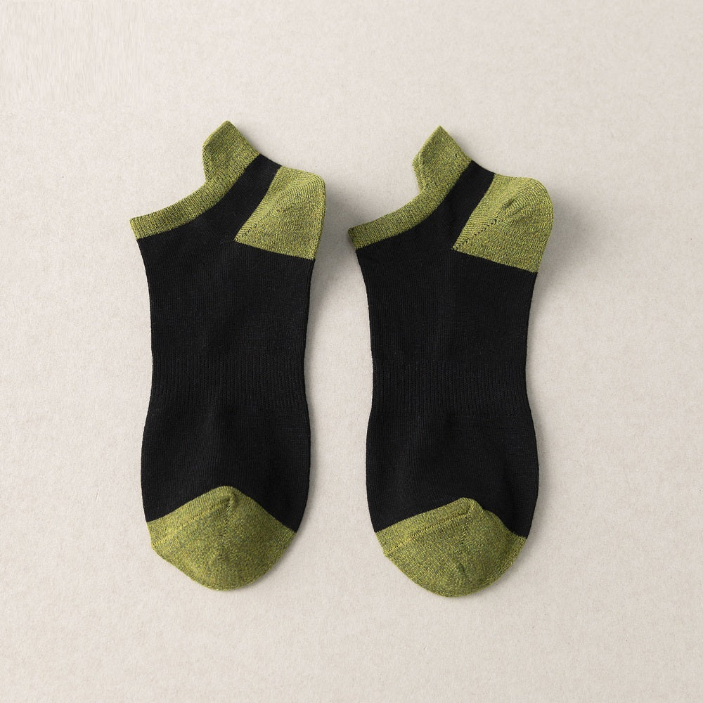 Spring And Summer Thin Cotton Breathable Deodorant Color-blocking Short Boat Socks - Amazhona 