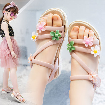 Girls' Sandals Summer New Children's Korean Fashion Soft - Amazhona 