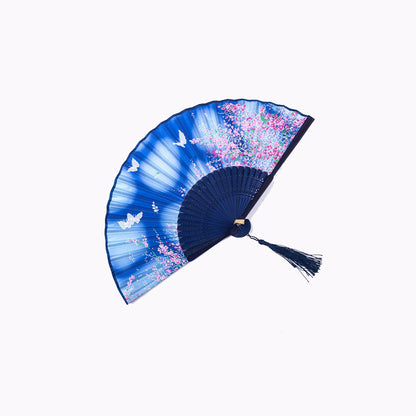 Vintage Cloth Chinese Style Dancing Folding Fan - Amazhona 