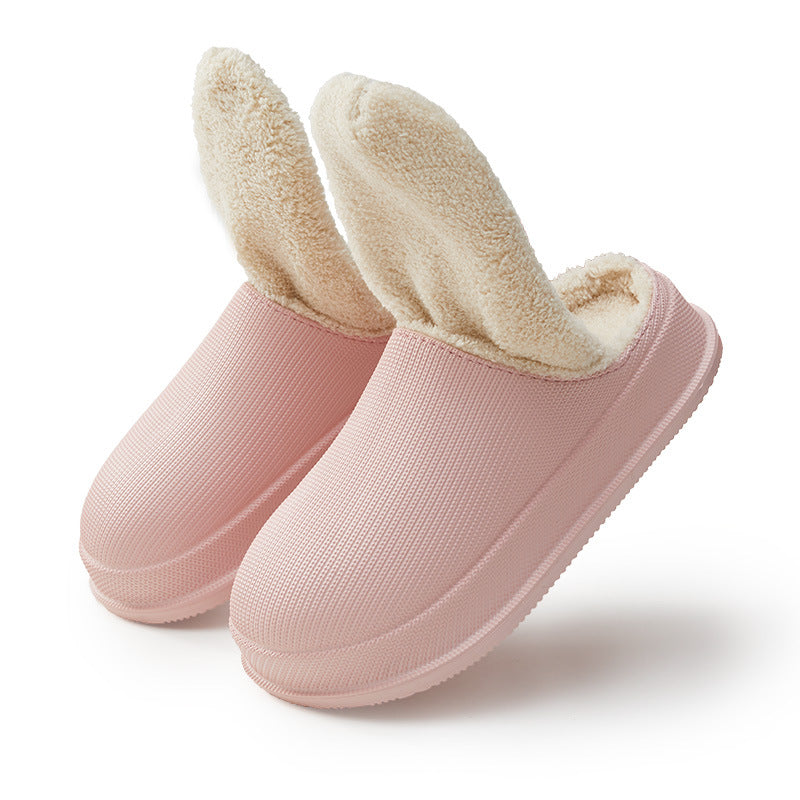 Men's And Women's Waterproof Warm Thick Bottom Non-slip Cotton Slippers - Amazhona 