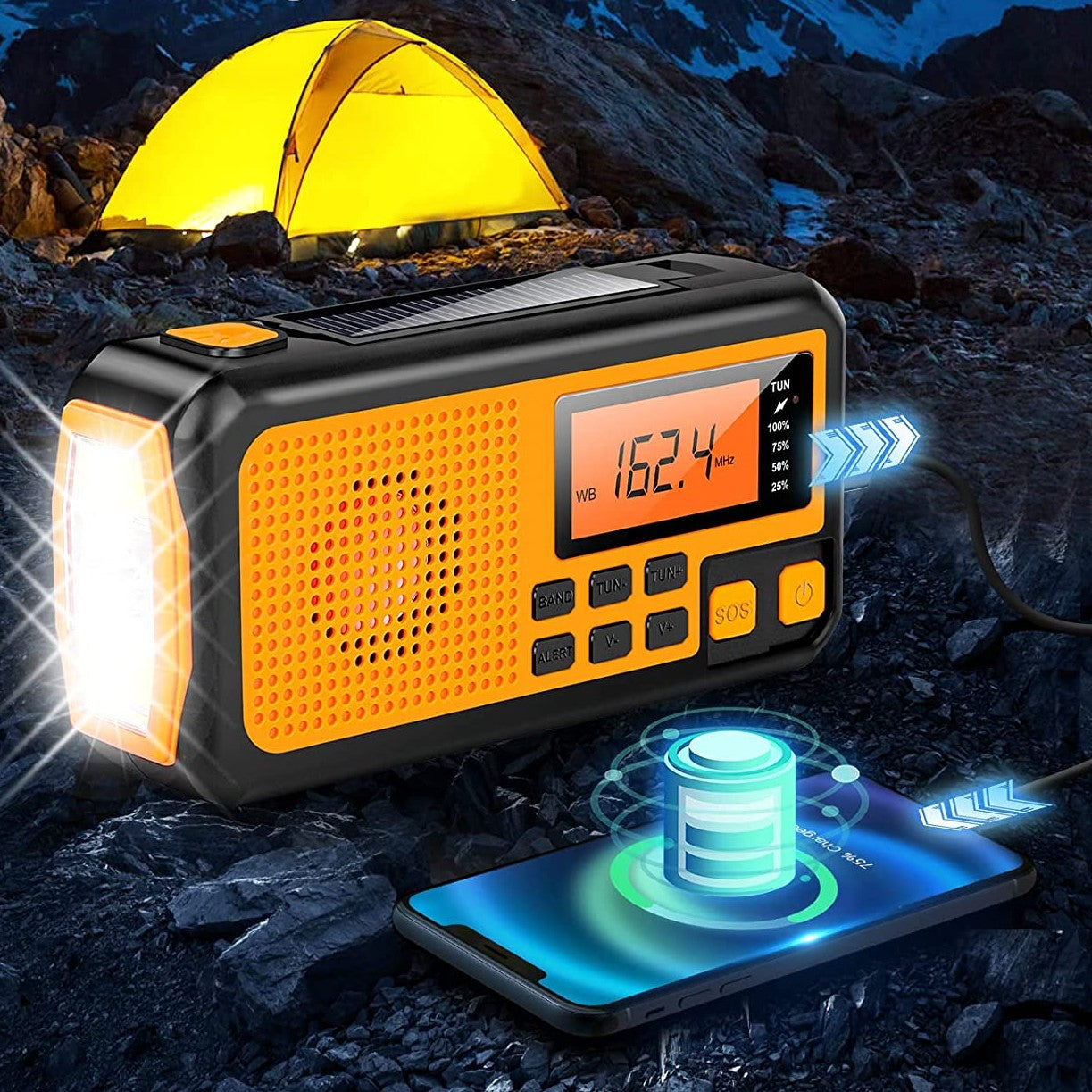 Solar Hand-powered Emergency Multifunctional Radio - Amazhona 