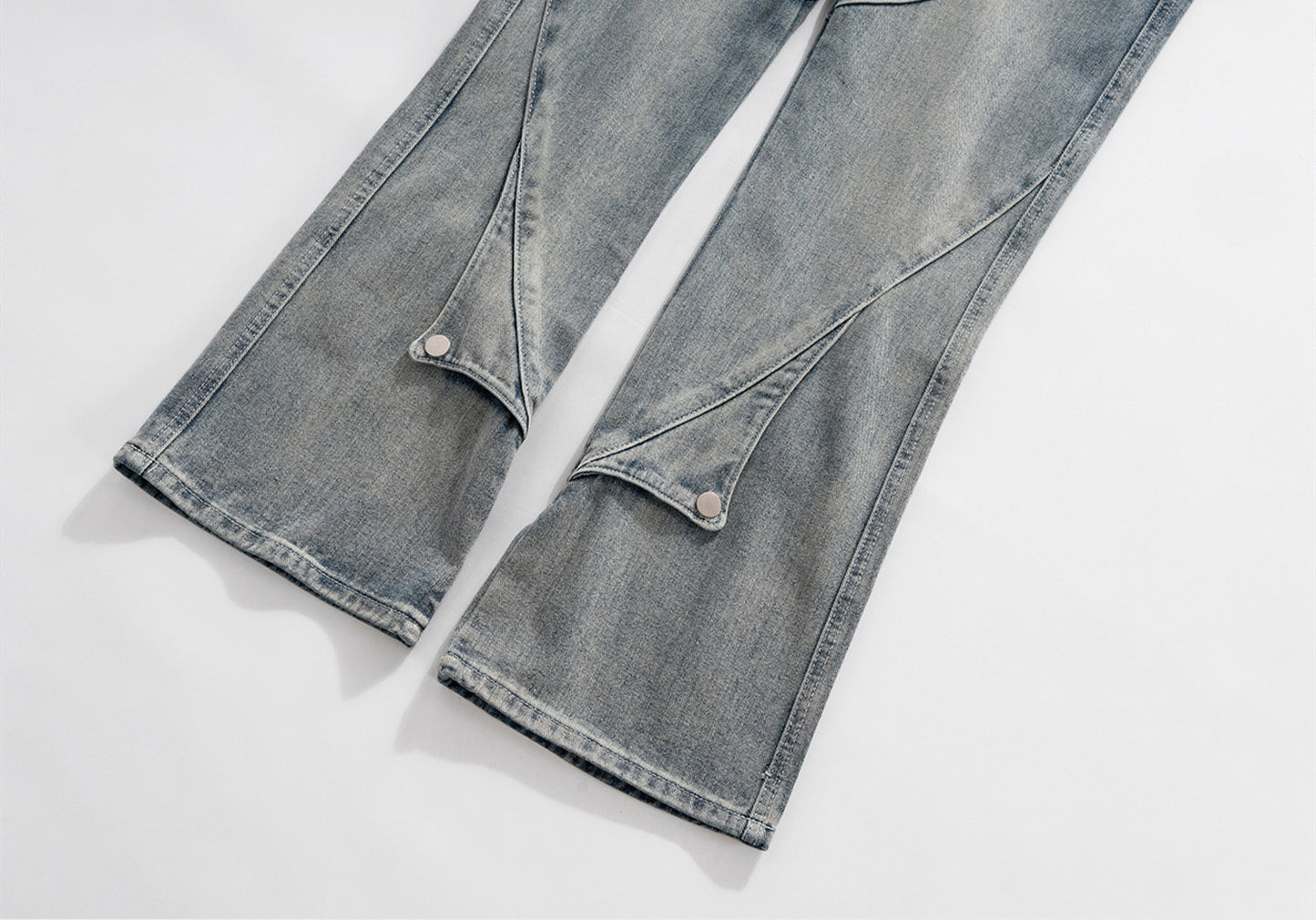 Washed Distressed Trousers Men And Women Deconstructed Stitching