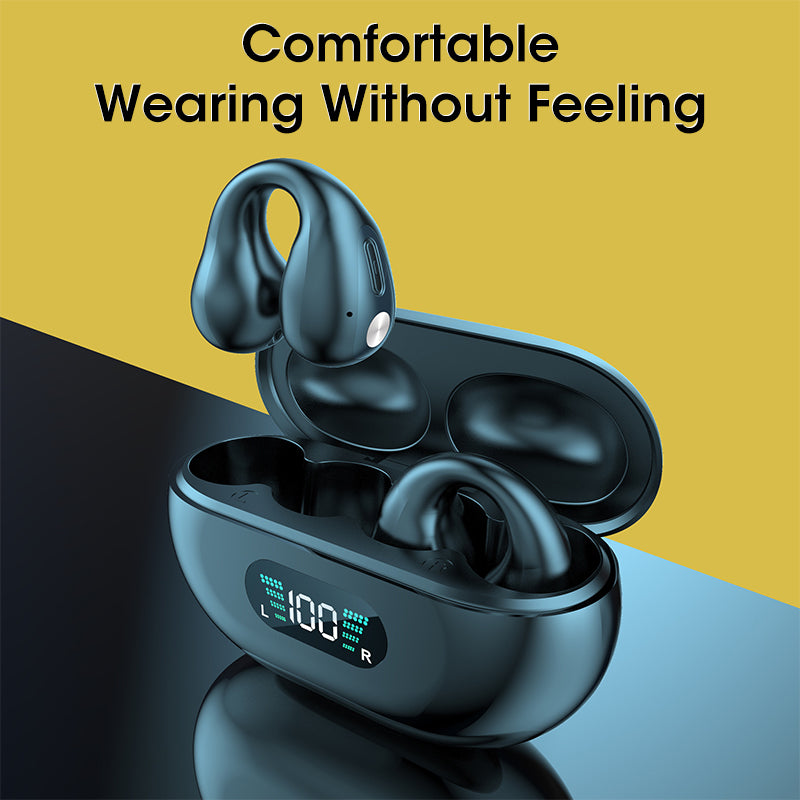 Bone Conduction Headphones TWS Earbuds Ear Clip Bluetooth 5.3 Touch Wireless Earphone In-Ear Bass HIFI Sports Headset - Amazhona 