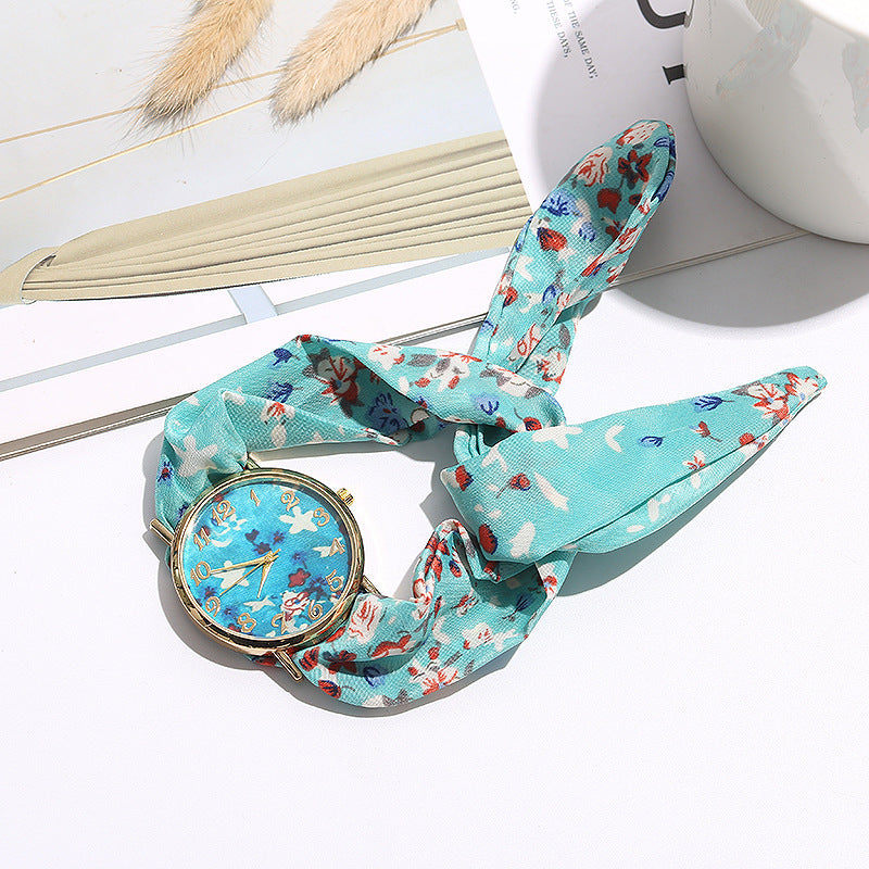 Women's Fashion Floral Wrap Ribbon Watch - Amazhona 