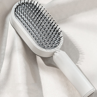 Self Cleaning Hair Brush For Women One-key Cleaning Hair Loss Airbag Massage Scalp Comb Anti-Static Hairbrush - Amazhona 