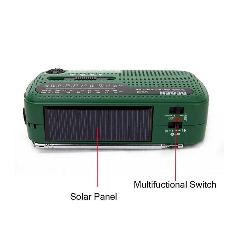 Hand-cranked Solar Rechargeable Radio Portable Emergency - Amazhona 