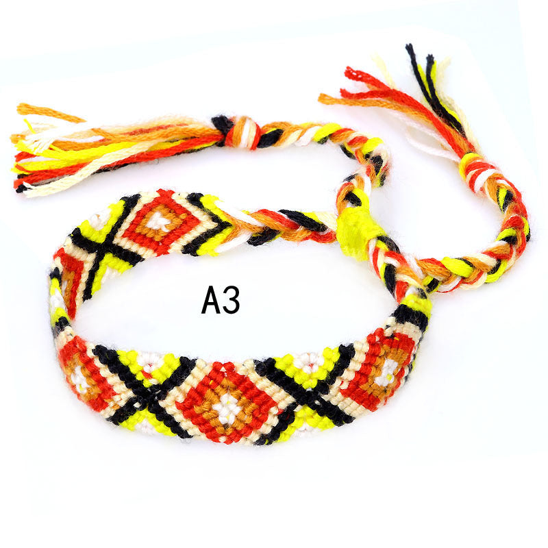 Colorful cotton hand-woven bracelet - Amazhona 