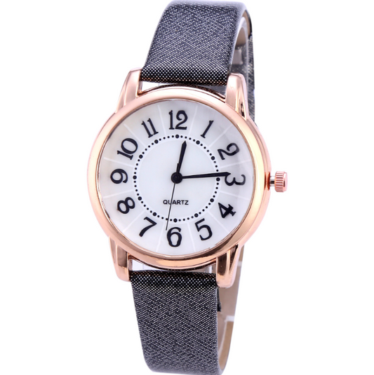 Drop Shipping Women Simple Dial Wristwatches Casual Fashion Luxury Leather Strap Quartz Watches Clock Relogio Feminino - Amazhona 