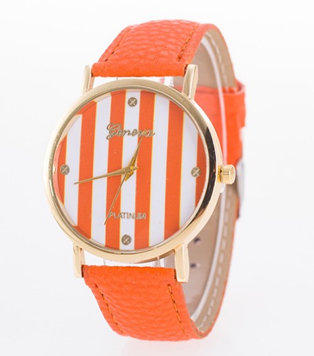 Geneva student colorful elephant belt watch Geneva zebra stripes lady quartz watch - Amazhona 