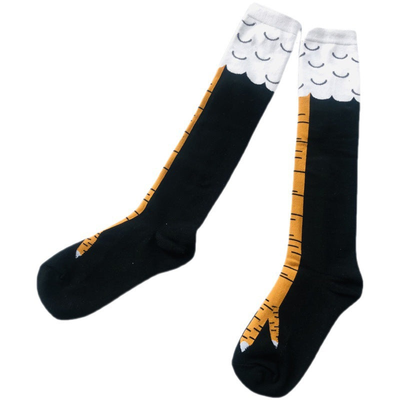 Funny Chicken Feet Socks Thin Over The Knee Long Socks - Amazhona 