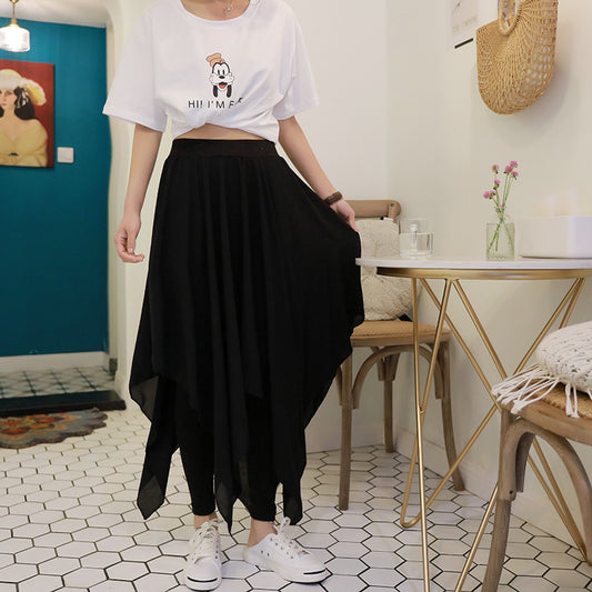 Chiffon stitching irregular skirt - Amazhona 