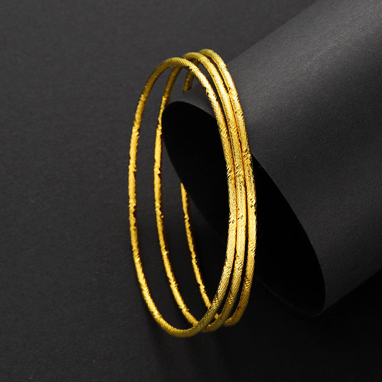 Gold Placer Color-preserving Coil Multi-ring Bracelet Female - Amazhona 