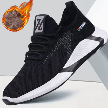 Men's shoes autumn and winter plus velvet casual shoes men's trend sports shoes - Amazhona 