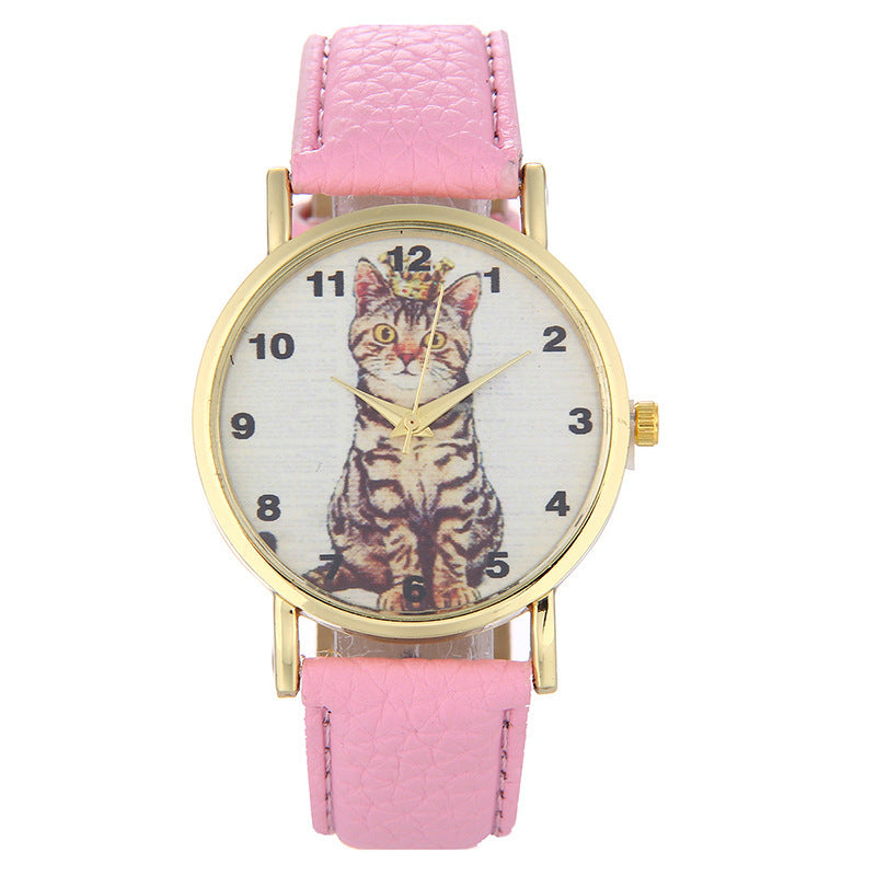 Squatting cute kitten pattern Watch - Amazhona 