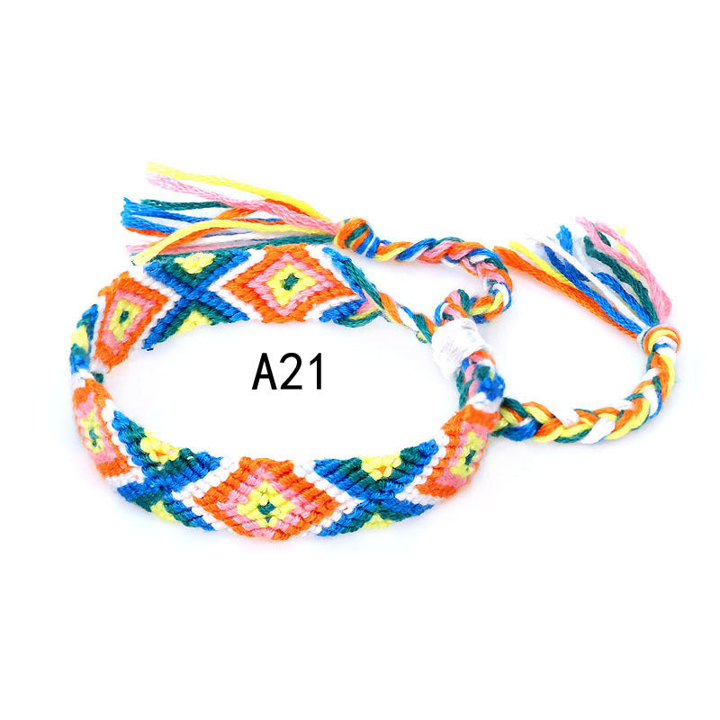 Colorful cotton hand-woven bracelet - Amazhona 