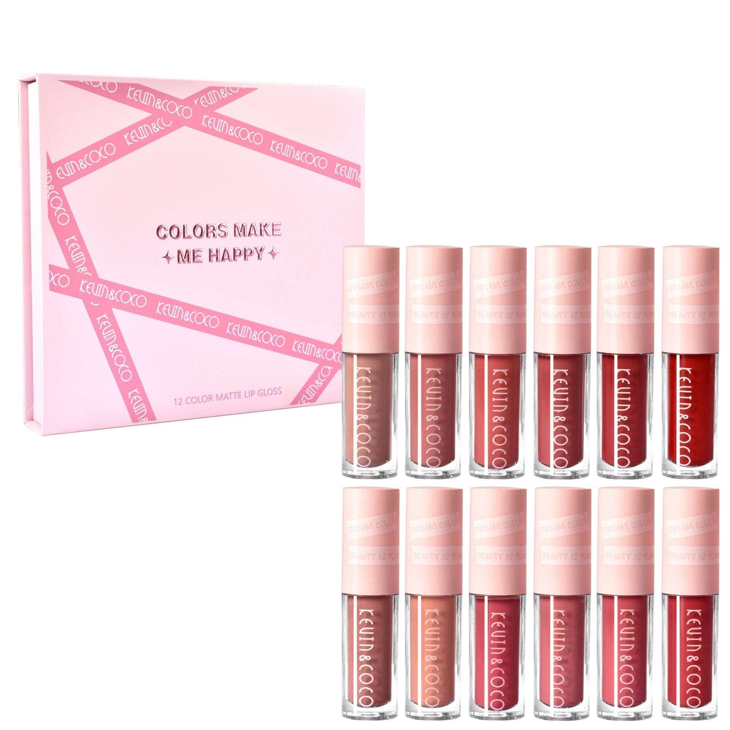 12 Colors Non Stick Cup Lip Gloss Set Waterproof Long Lasting - Amazhona 