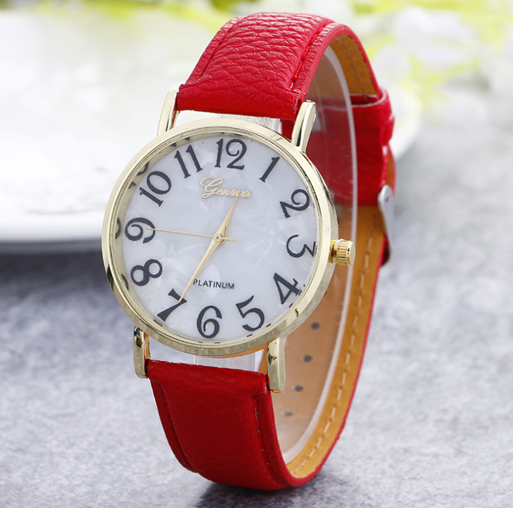 Marble Belt Watch Fashion Geneva Watch  Shell Face Casual Watch For Men And Women - Amazhona 