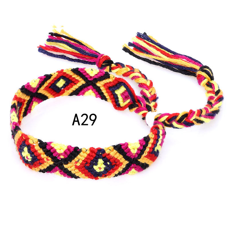 Colorful cotton hand-woven bracelet - Amazhona 