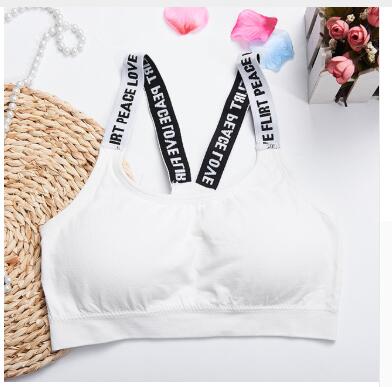 Women's Sports Bra Top Fitness Letters Yoga Bra Cup Advertising Black White Running Yoga Gym Fitness Top Short Female Push Up Sports Bra - Amazhona 