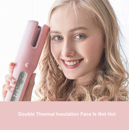 Wireless Automatic Curler USB  LCD Screen Ceramic Heating Anti-perm Curler - Amazhona 