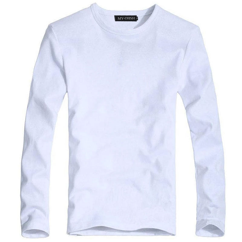 Men's Solid Color Slim T-Shirt Spring Autumn - Amazhona 