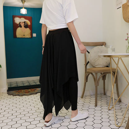 Chiffon stitching irregular skirt - Amazhona 