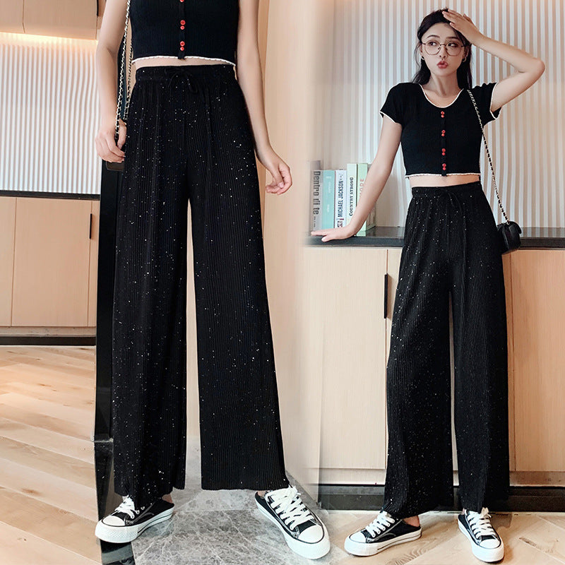 Chiffon trousers straight starry sky pants - Amazhona 