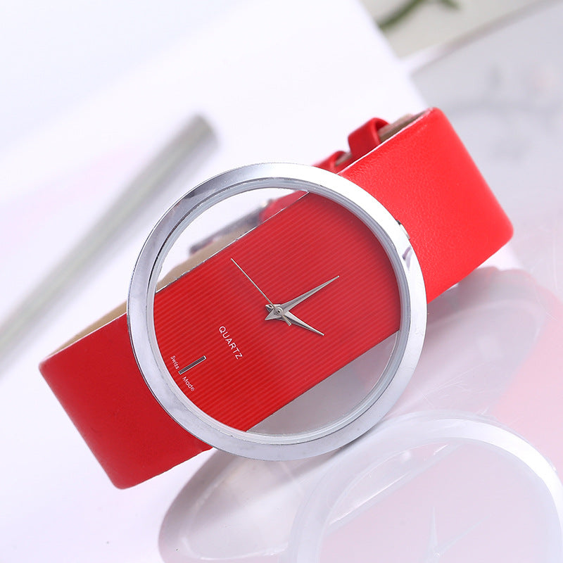 Simple watch transparent hollow personality ladies watch - Amazhona 