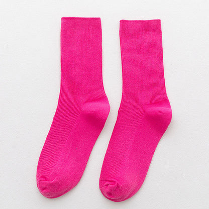 Candy Rainbow Color Mid-calf Cotton Socks - Amazhona 