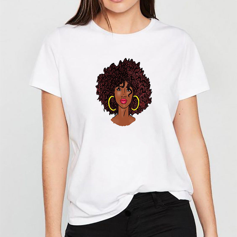 Head print short sleeve T-shirt - Amazhona 