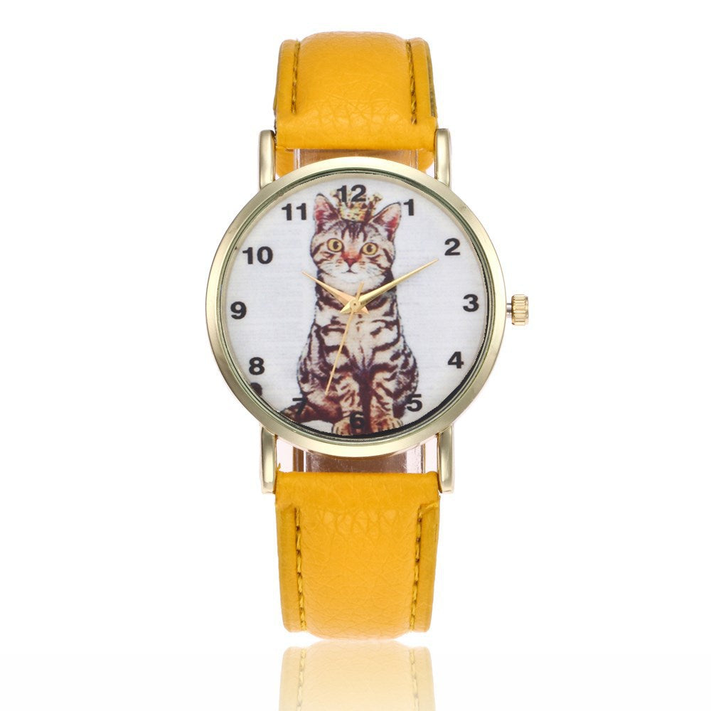 Squatting cute kitten pattern Watch - Amazhona 