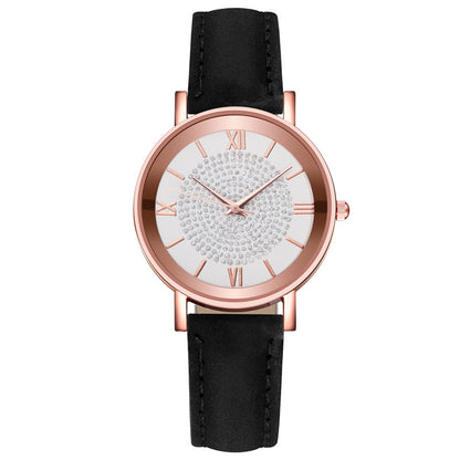 Ladies Fashion Sun Pattern Roman Scale Quartz Watch Watch - Amazhona 