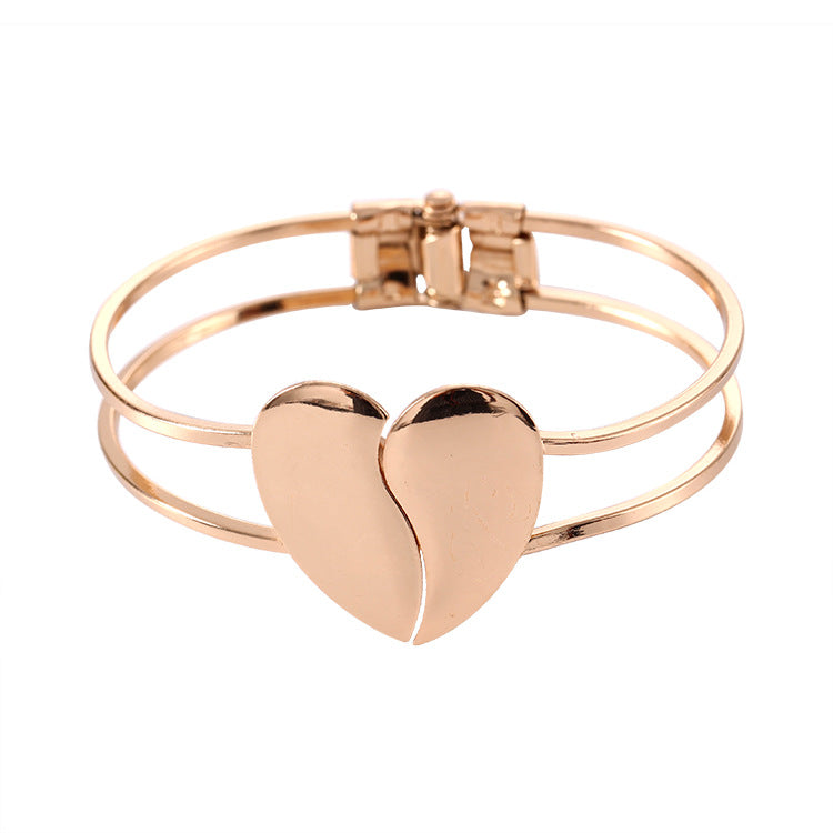 Frosted double heart bracelet women - Amazhona 