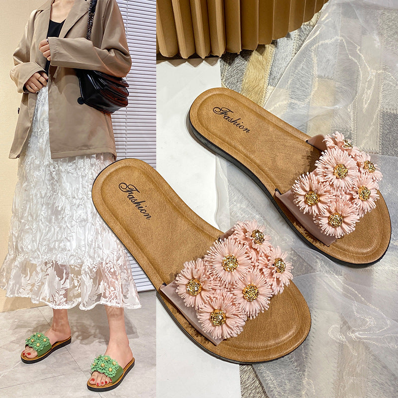 Fashion six chrysanthemum harbor Style Slippers - Amazhona 