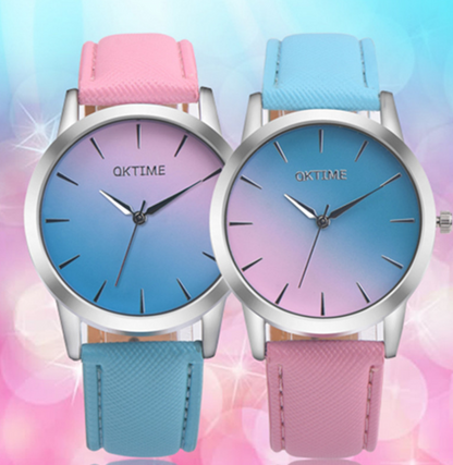 Fashion Casual Retro Rainbow Design Watch Women Analog Quartz Wristwatches Clock   Elegant Lady Wristwatch Woman Time - Amazhona 