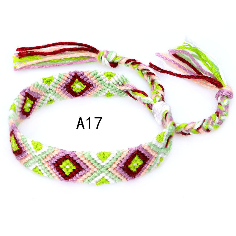 Colorful cotton hand-woven bracelet - Amazhona 