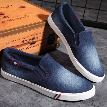 Breathable Washed Denim Canvas Shoes Men - Amazhona 