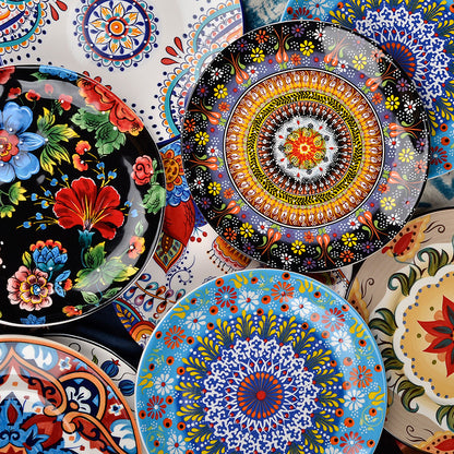 Underglaze Ceramic Tableware Bohemian Household Dishes - Amazhona 