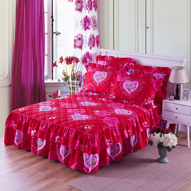 Thick double-layer lace bedspread - Amazhona 