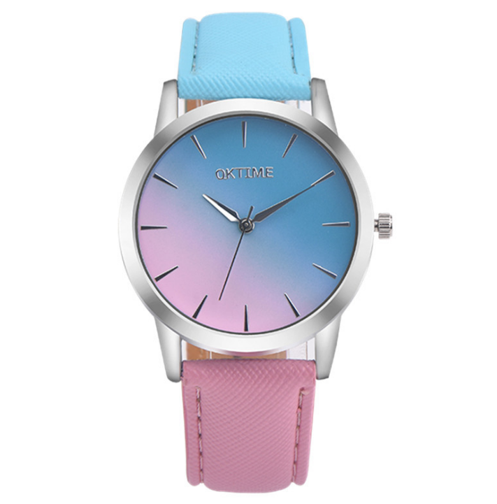 Fashion Casual Retro Rainbow Design Watch Women Analog Quartz Wristwatches Clock   Elegant Lady Wristwatch Woman Time - Amazhona 