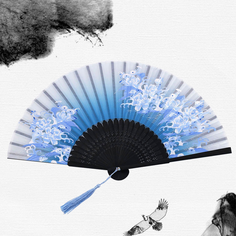 Folding Fan Bamboo Ancient Style Han Chinese Clothing Chinese Style Small Fan - Amazhona 