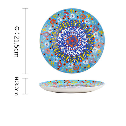 Underglaze Ceramic Tableware Bohemian Household Dishes - Amazhona 