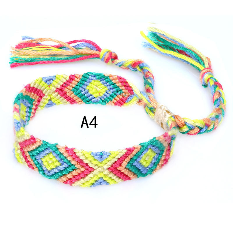 Colorful cotton hand-woven bracelet - Amazhona 