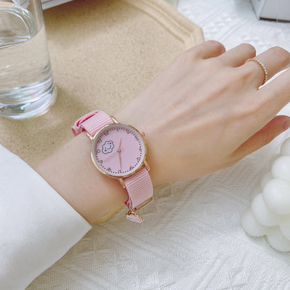 Girl Heart Watch Girl Cute Pendant Macaron Female Watch Ins Student Pendant Watch - Amazhona 