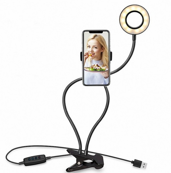 LED Selfie Ring Light for Live Adjustable Makeup Light-8cm Stand - Amazhona 