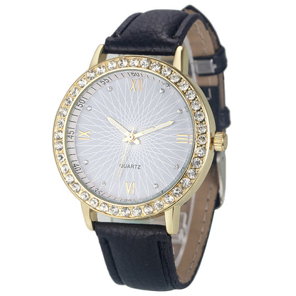 Women's watch sun face quartz watch personality rhinestone decoration fashion watch - Amazhona 