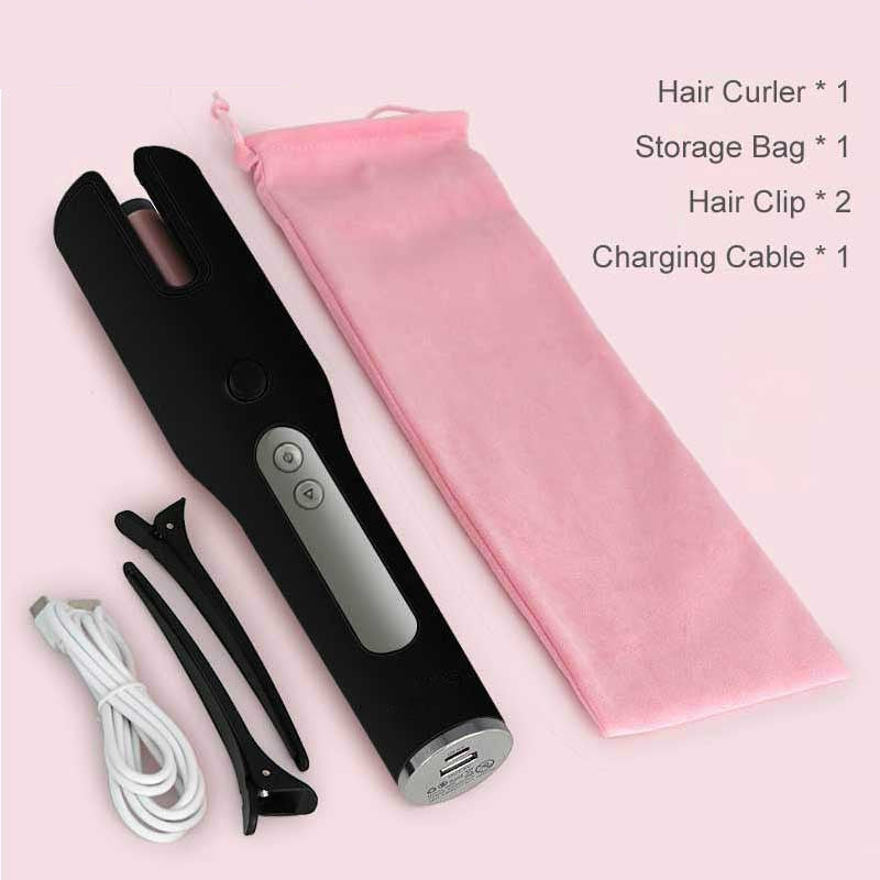 Wireless Automatic Curler USB  LCD Screen Ceramic Heating Anti-perm Curler - Amazhona 