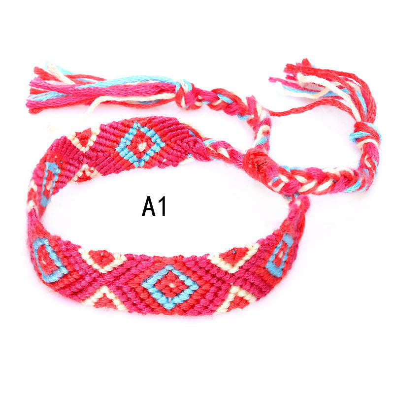 Colorful cotton hand-woven bracelet - Amazhona 