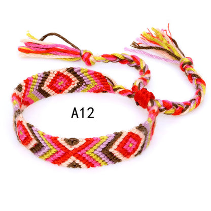 Colorful cotton hand-woven bracelet - Amazhona 